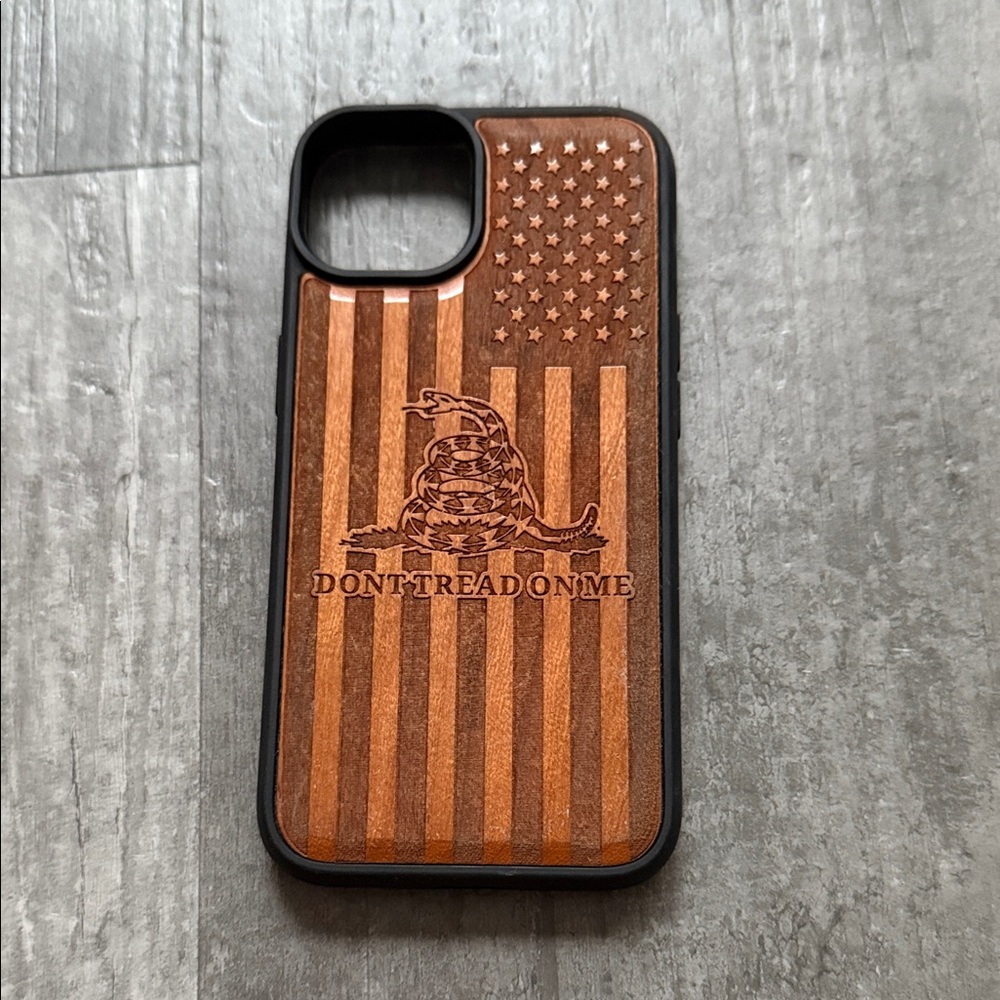 Iphone 14 Wooden Dont Tread On Me Phone Case